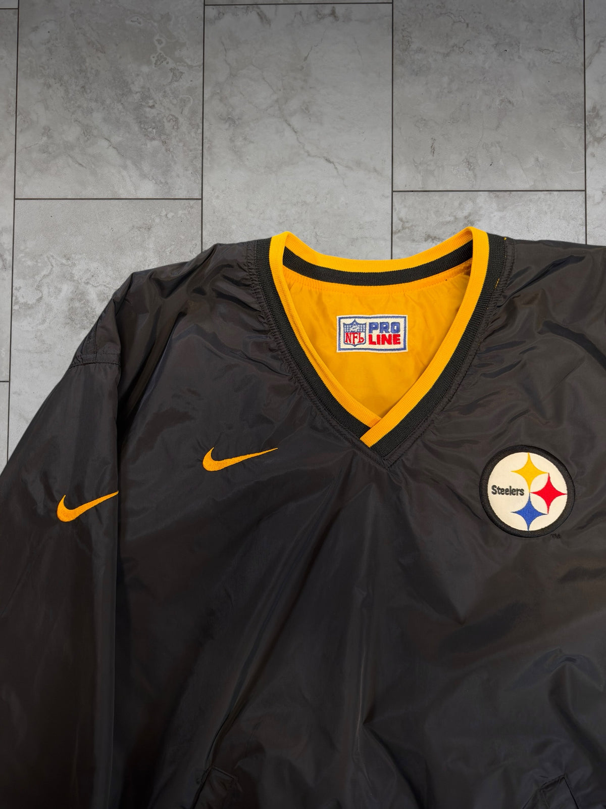 (L) Vintage 90's Steelers Reversable Nike Pullover Jacket