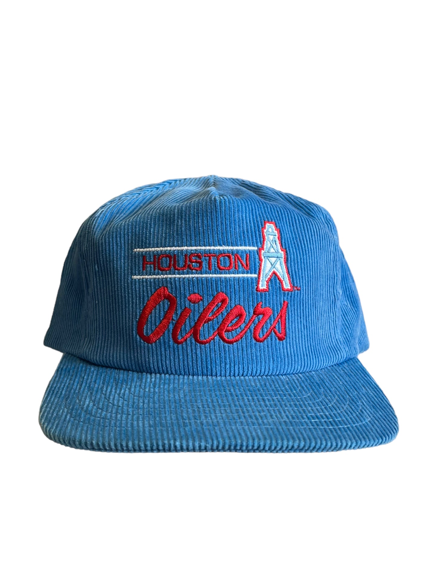 Vintage Houston Oilers Script Corduroy SnapBack Hat Brand New