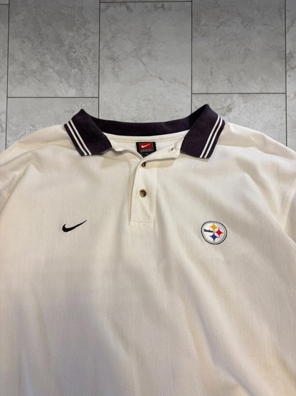 (XL) Vintage 90's Steelers Nike Polo Shirt