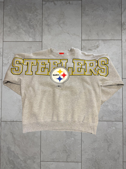 (XL) Vintage Y2K Steelers Spellout Crewneck