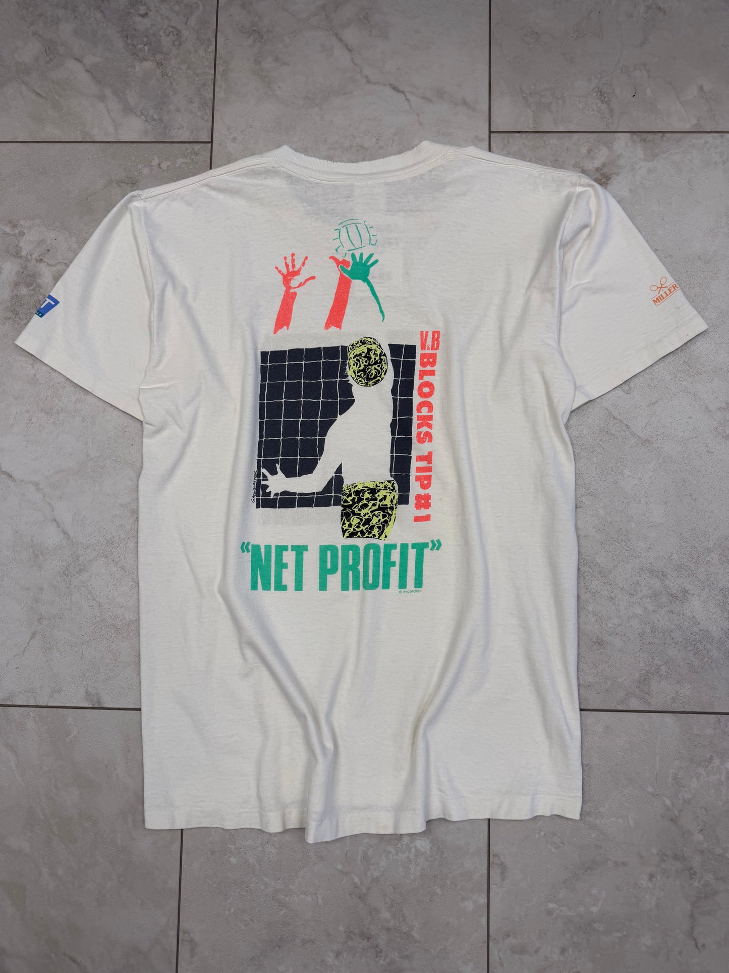 (M) 1990 Sport T “Net Profit” Graphic Tee