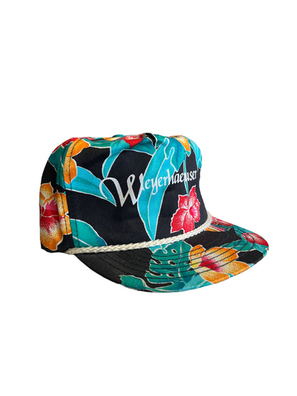 Vintage Weyerhaeuser Floral SnapBack Hat Brand New m