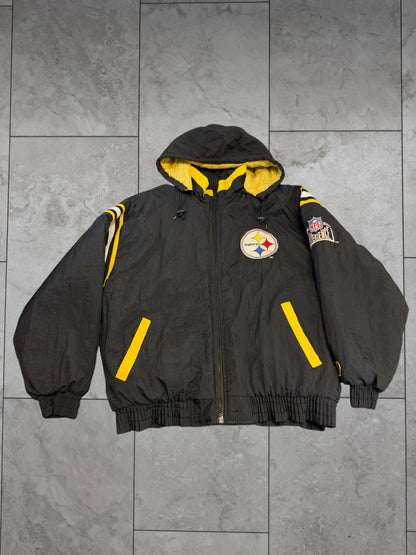 (L) Vintage Steelers Pro Player Full Zip Jacket