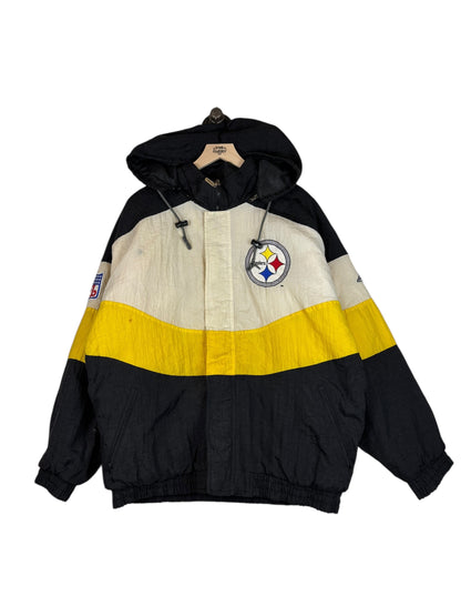 (L) Vintage Steelers Apex One Full Zip Puffer Jacket