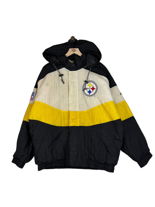 (L) Vintage Steelers Apex One Full Zip Puffer Jacket