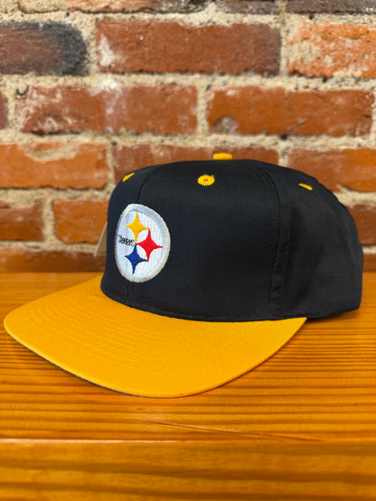 Vintage Steelers Embroidered Logo Logo 7 Snapback Hat (Brand New)