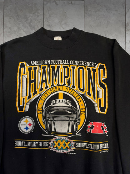 (M/L) 1995 Steelers AFC Champs FOTL Crewneck