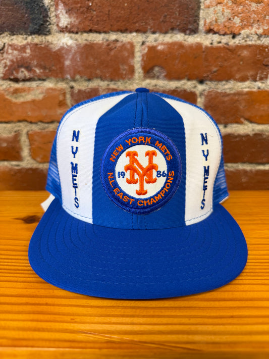 1986 NY Mets  AJD Lucky Stripes Trucker Hat - NEW