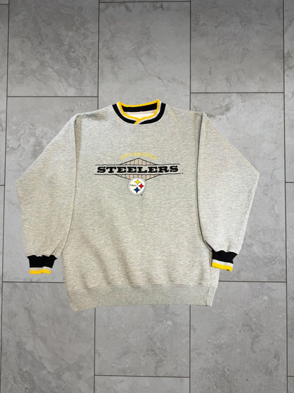 (XL) Vintage 90's Steelers Embroidered Starter Crewneck