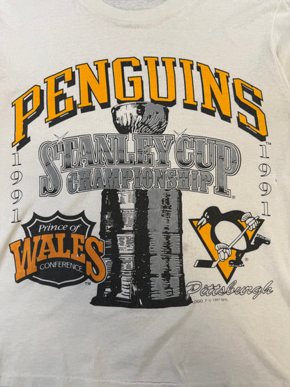 (S/M) 1991 Penguins Stanley Cup Champions Logo 7 Graphic Tee