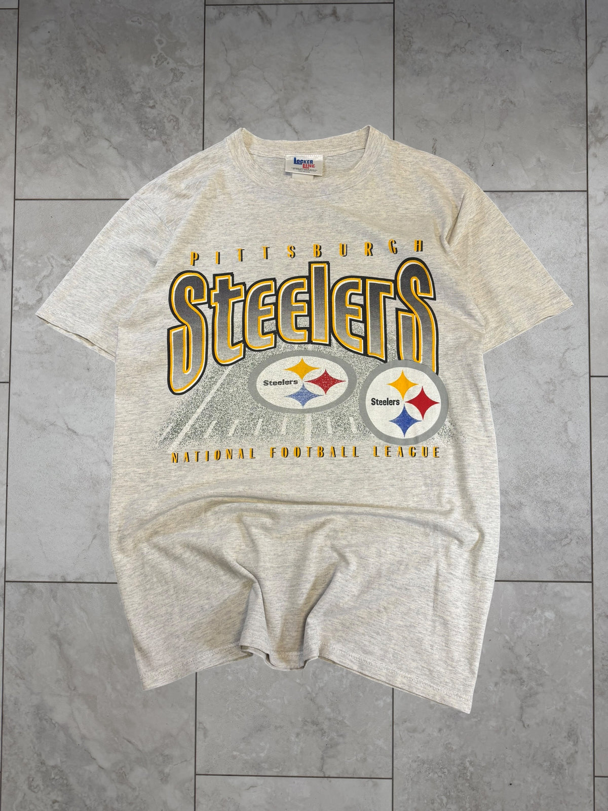 (S/M) Vintage 90s Steelers Locker Line Graphic Tee