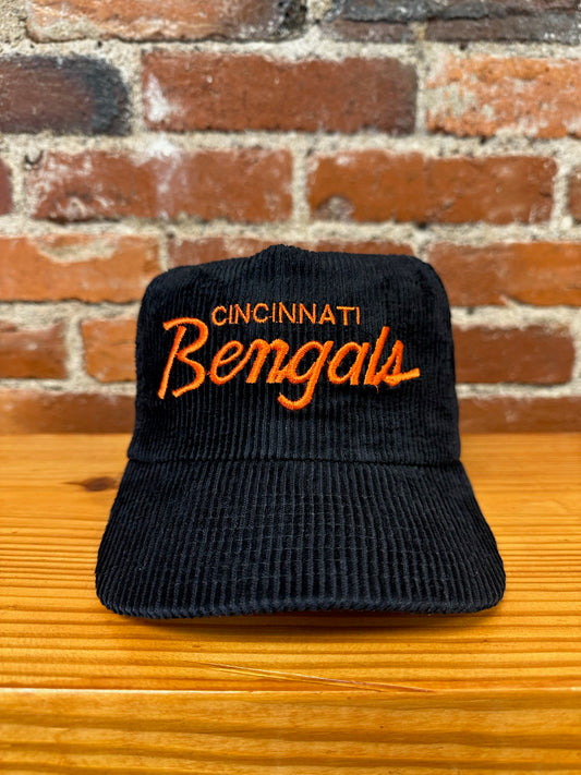 Vintage Cincinnati Bengals Single Line Script Corduroy Hat