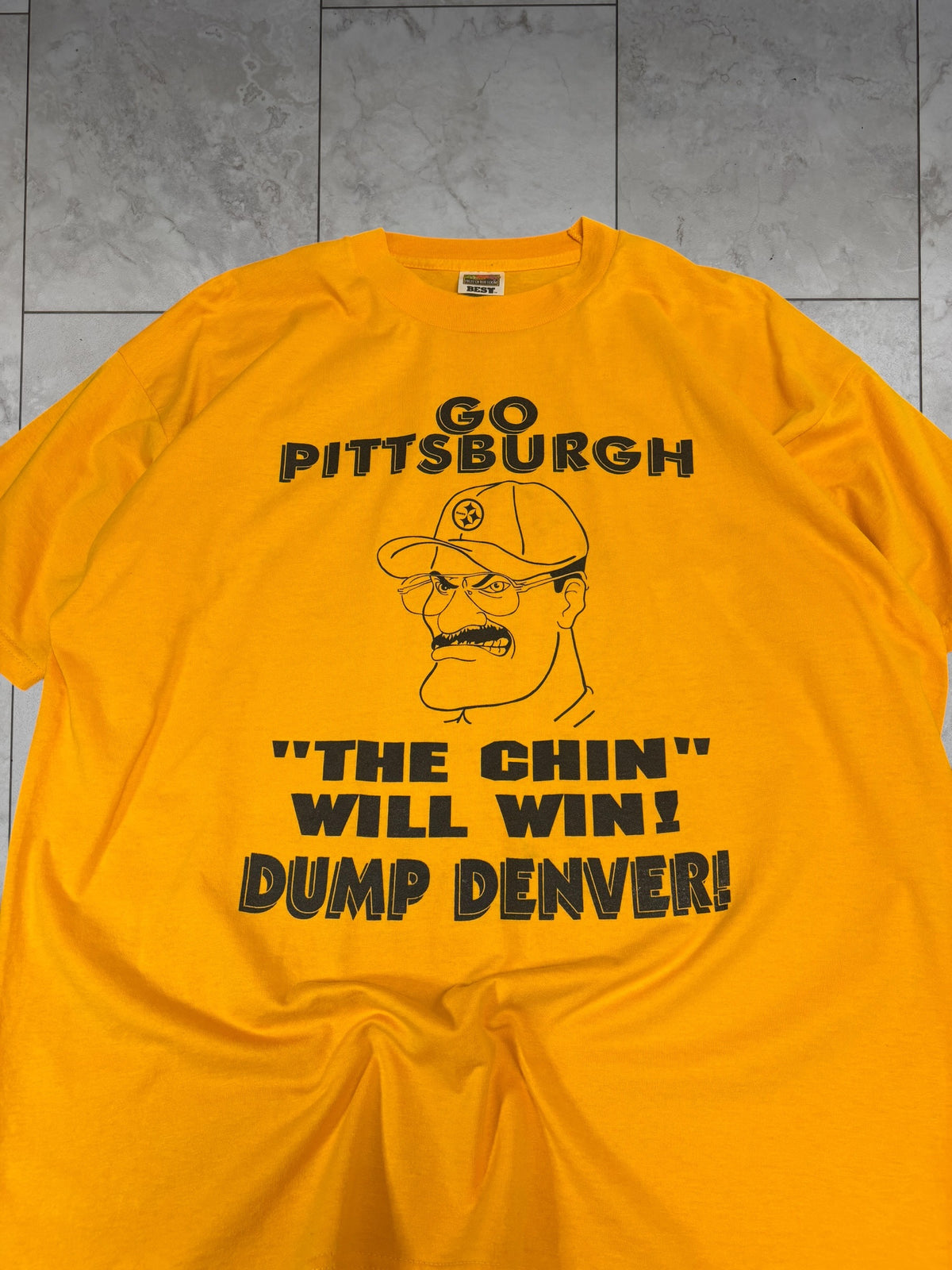 (XL) Vintage 90's Steelers "The Chin Will Win!" Graphic Tee