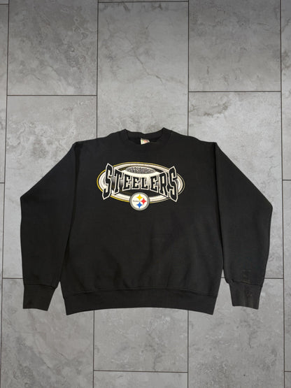 (M/L) Vintage 90s Steelers FOTL Graphic Crewneck