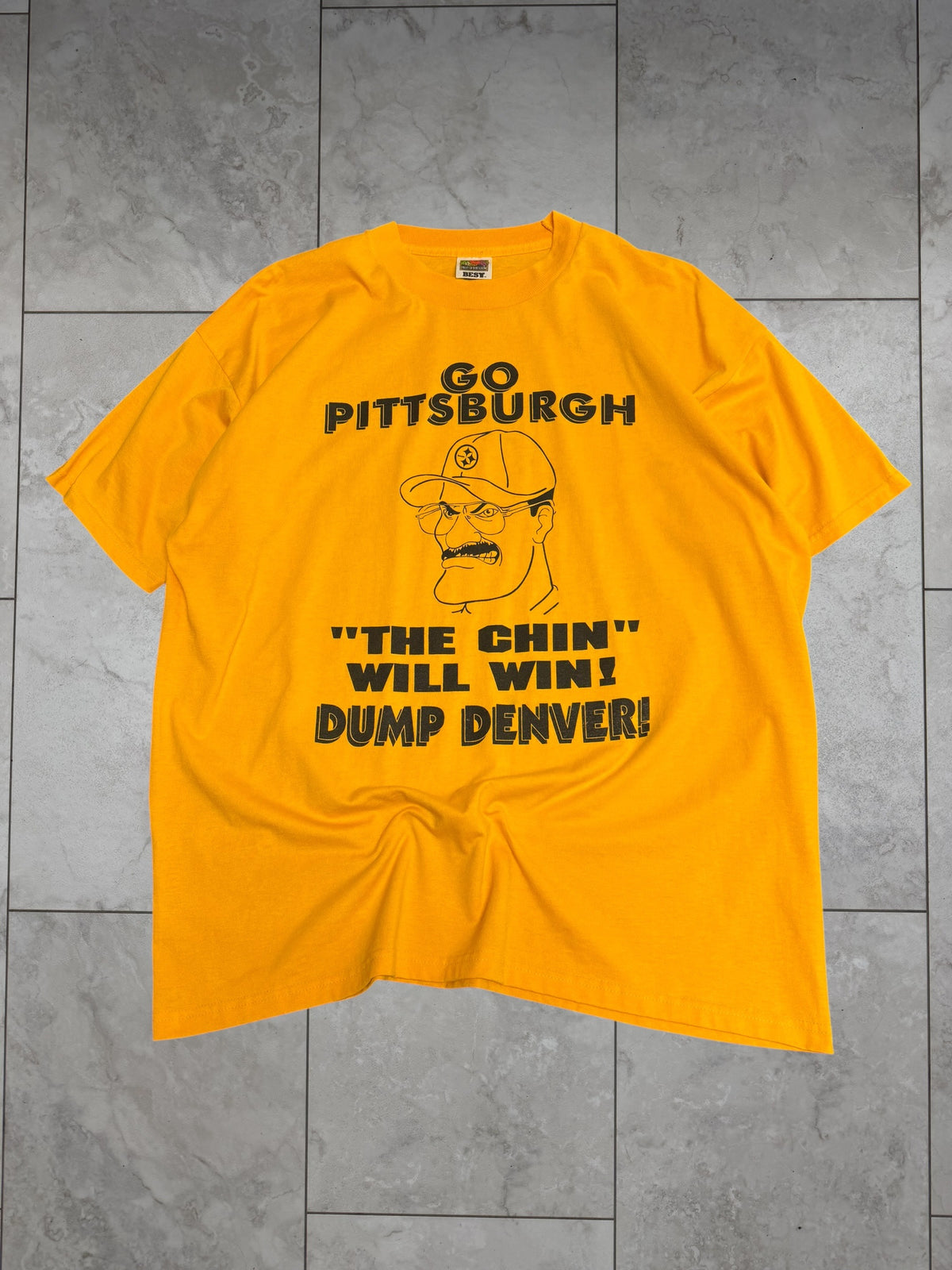(XL) Vintage 90's Steelers "The Chin Will Win!" Graphic Tee
