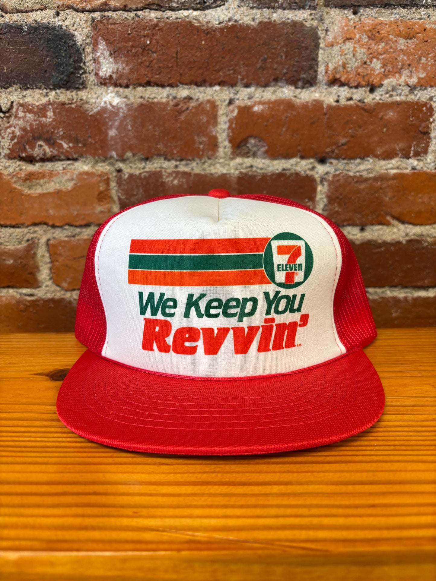 Vintage 7 Eleven We Keep You Revvin' Trucker Hat - NEW