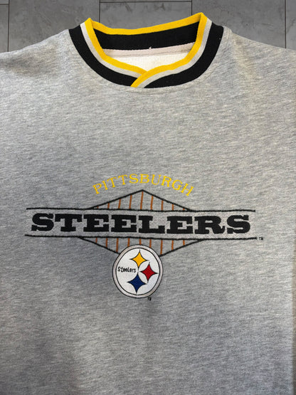 (XL) Vintage 90's Steelers Embroidered Starter Crewneck