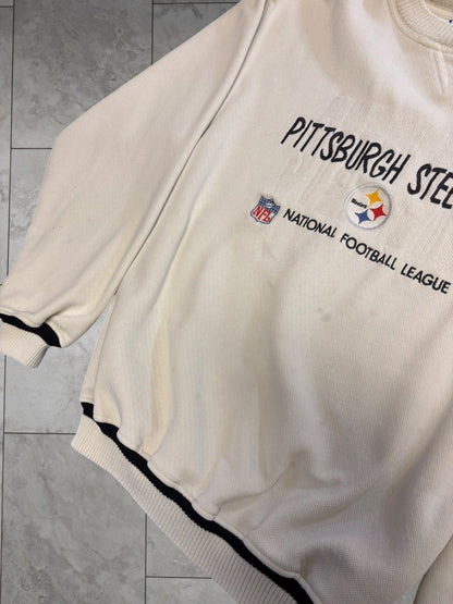 (S/M) Vintage Steelers Embroidered Worn Crewneck