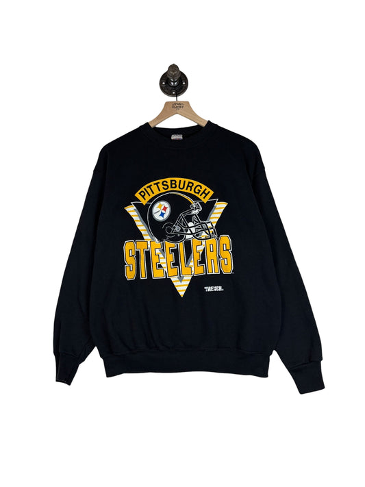 (M/L) Vintage Steelers Trench Crewneck