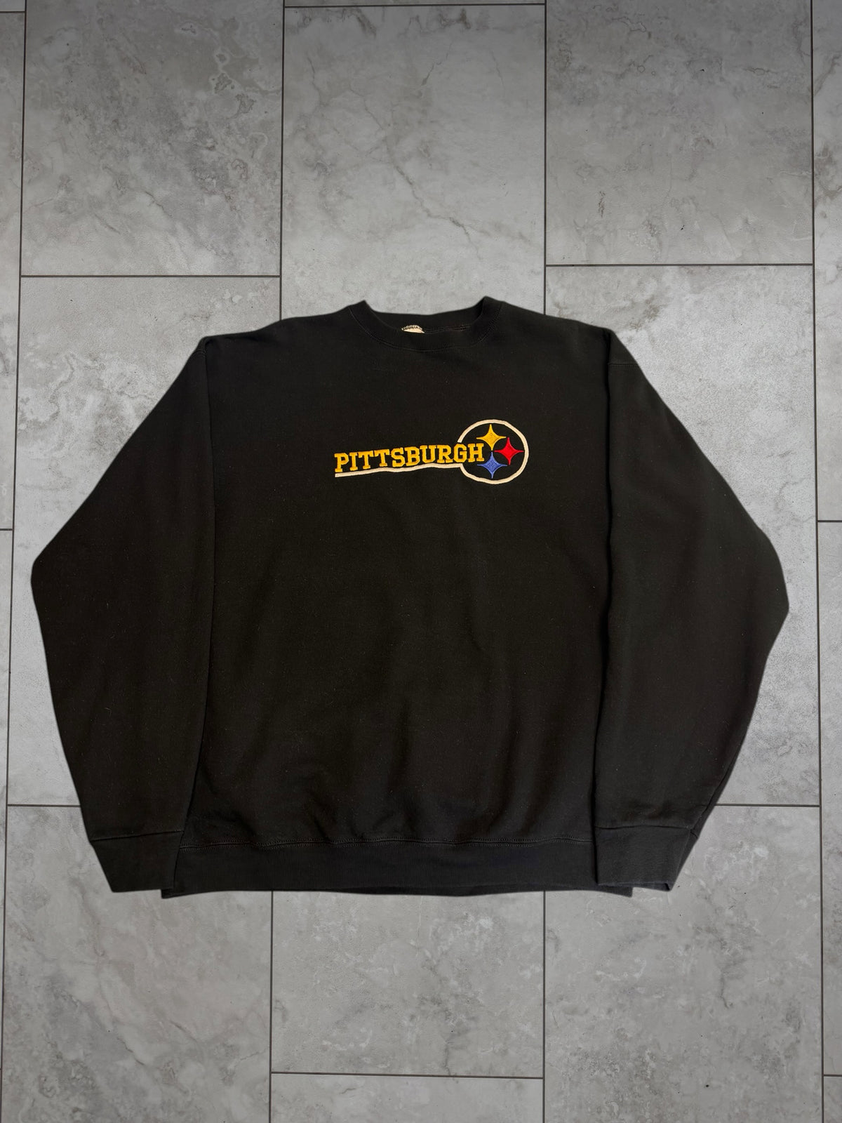 (XXL) Vintage 90's Steelers Embroidered FOTL Crewneck