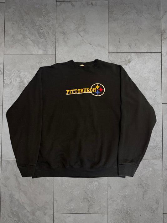 (XXL) Vintage 90's Steelers Embroidered FOTL Crewneck
