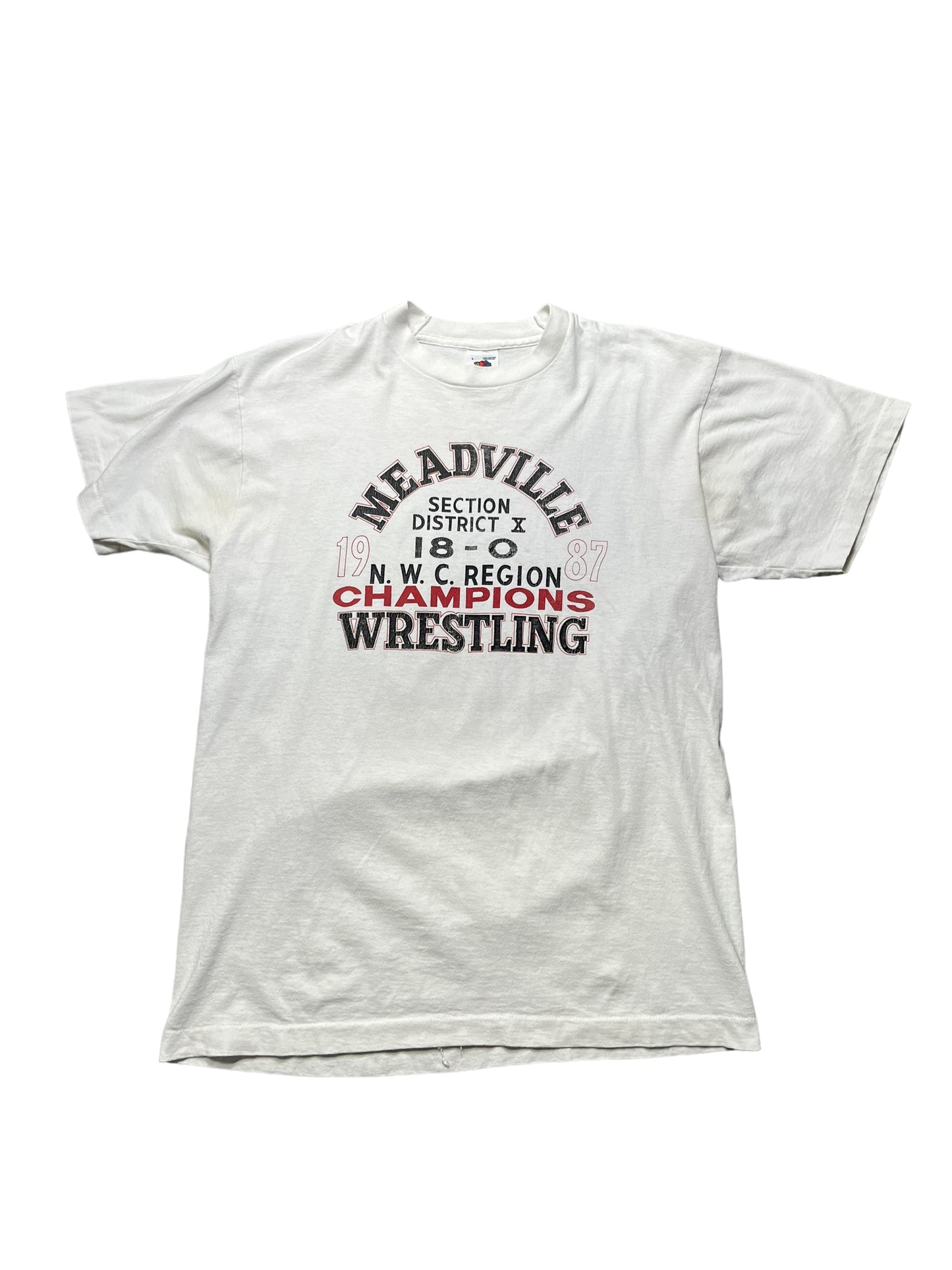 (L) 1987 Meadville Wrestling Double Sided Tee