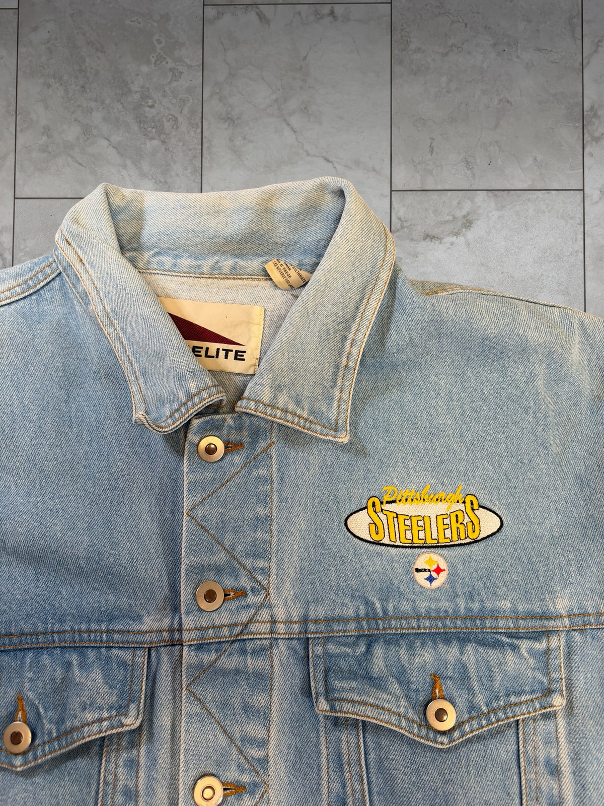 (L) Vintage 90's Steelers Jean Jacket