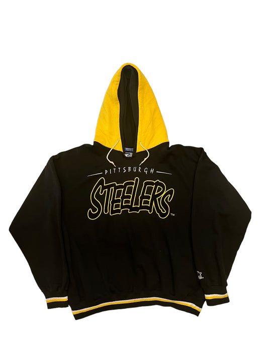 (XL) Vintage Steelers Starter Double Hood Hoodie