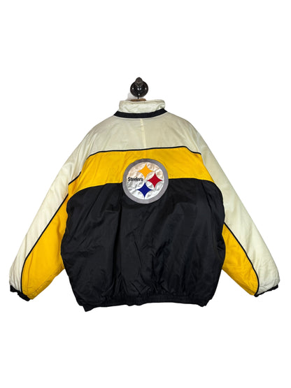 (XXL) Vintage Y2K Steelers Full Zip Puffer Jacket