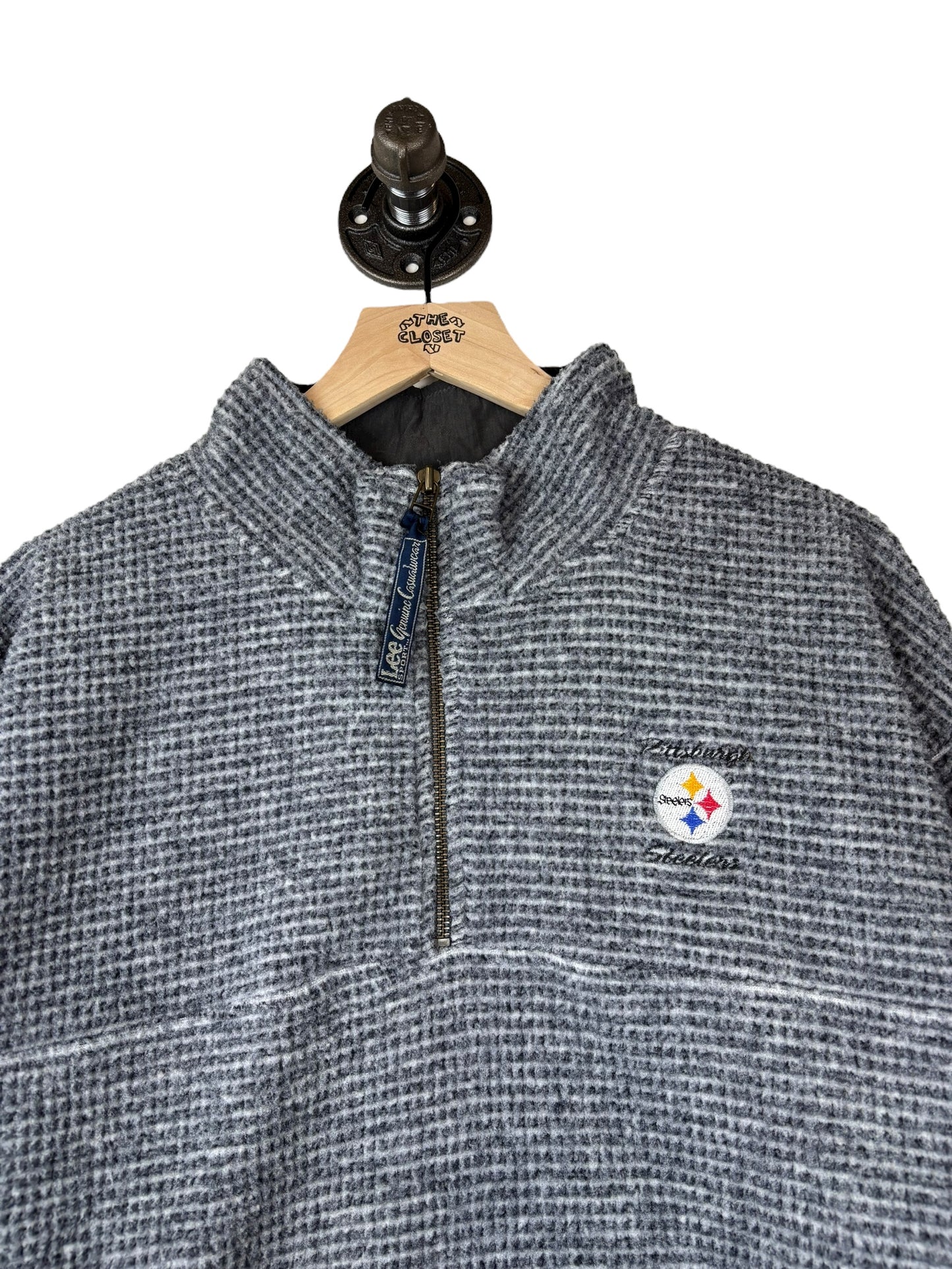(L) Vintage Steelers Half-Zip Pullover