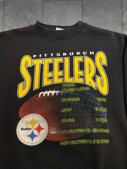 (XL) Vintage 90's Steelers Statistics Crewneck