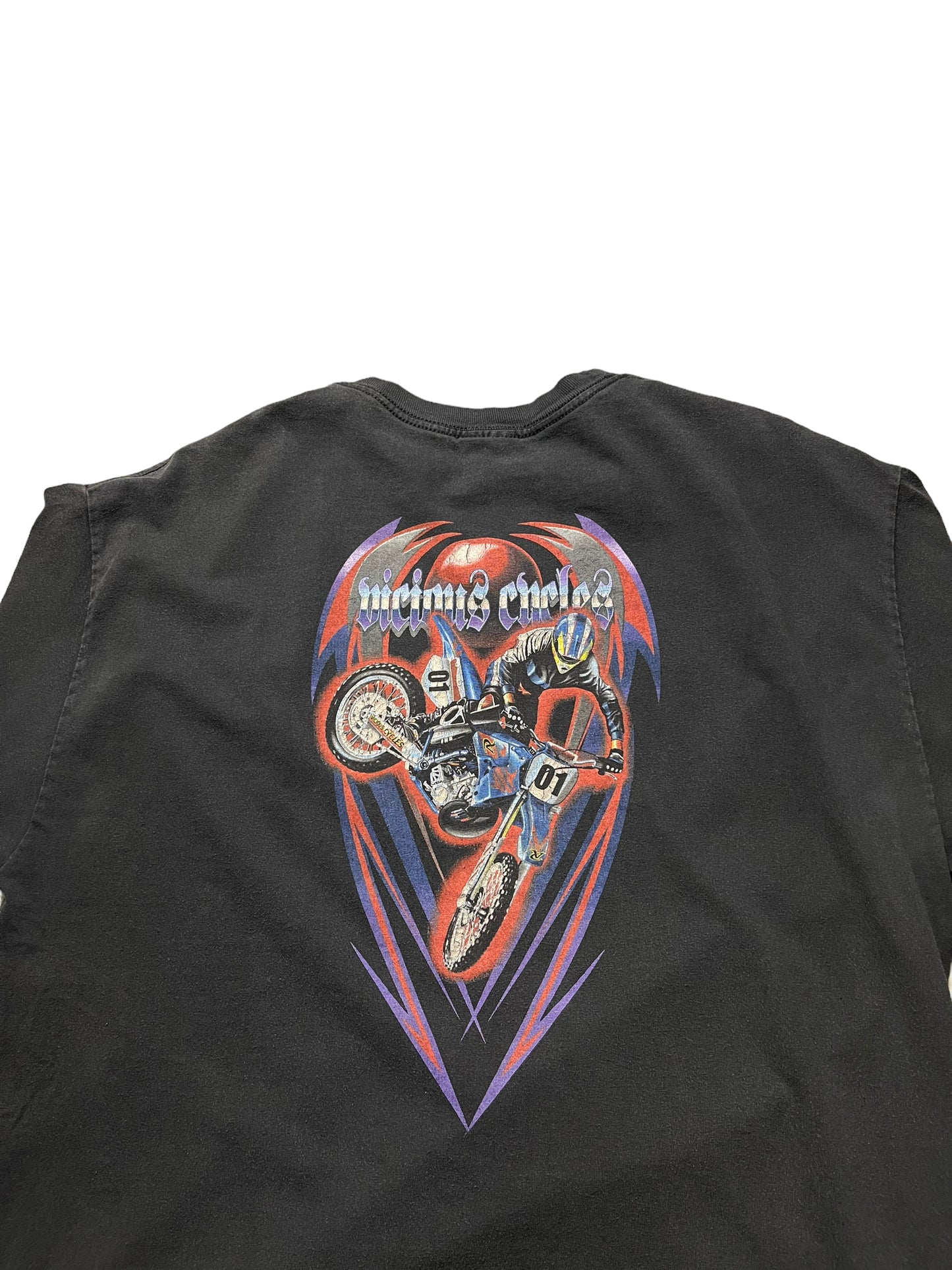 (L) Vintage Cropped Dirtbike Double Sided Tee