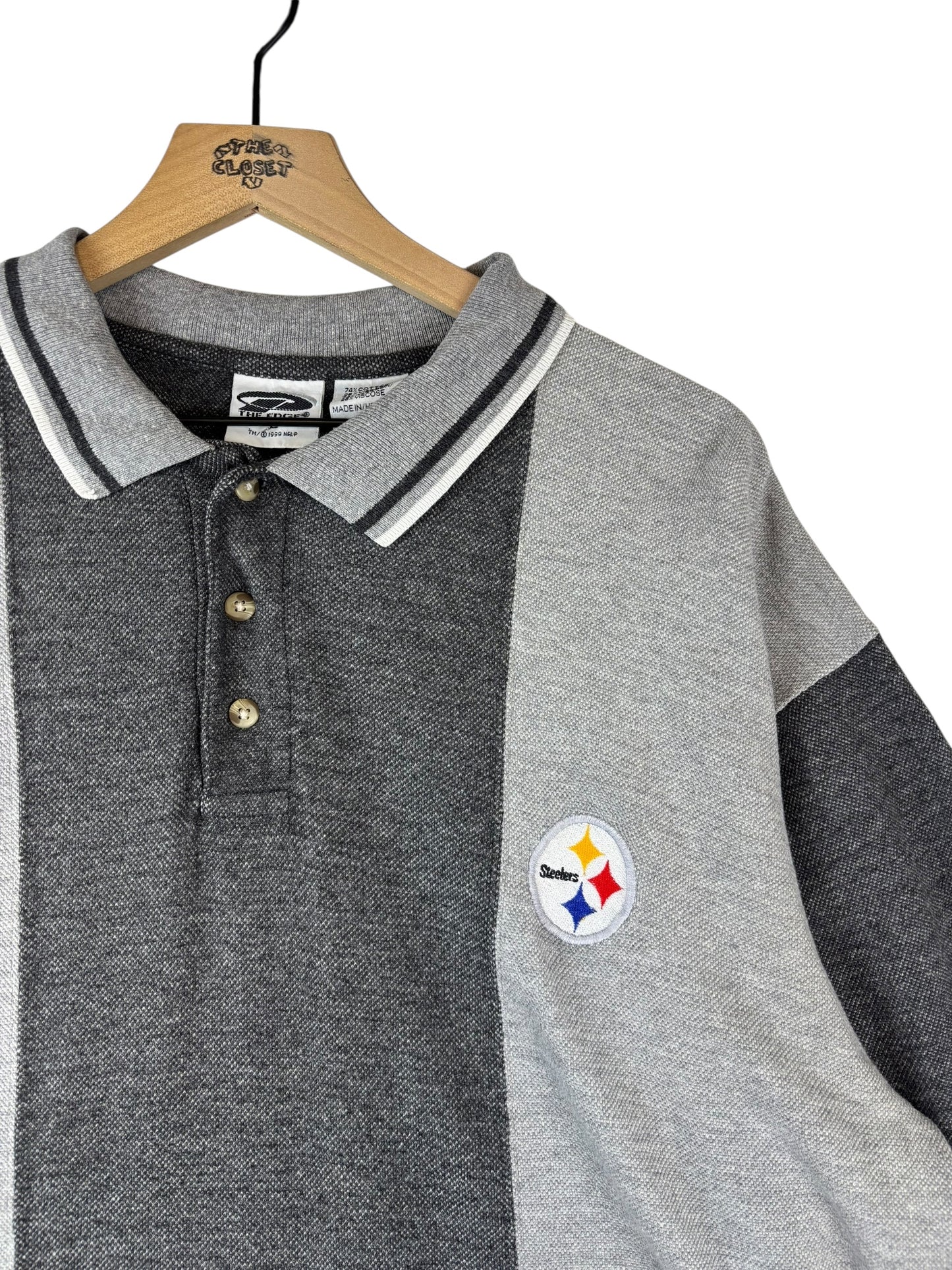 (L) 1996 Steelers Striped Polo