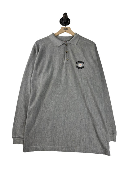 (M) 1999 Steelers Embroidered Long Sleeve Polo / Crewneck