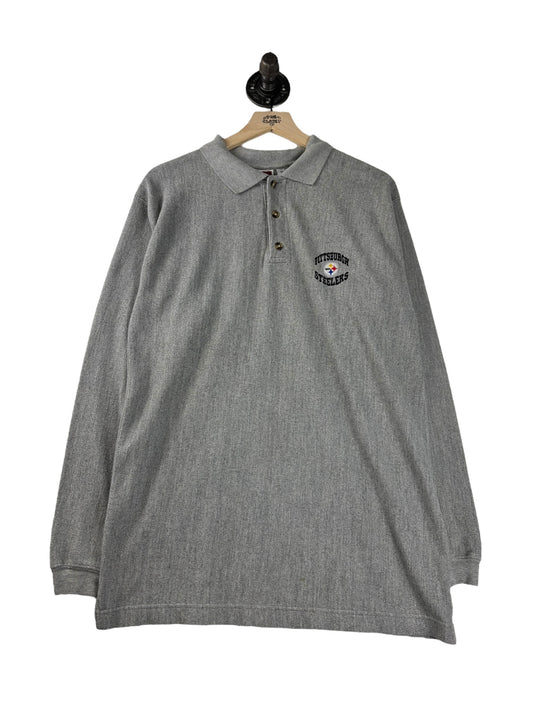 (M) 1999 Steelers Embroidered Long Sleeve Polo / Crewneck