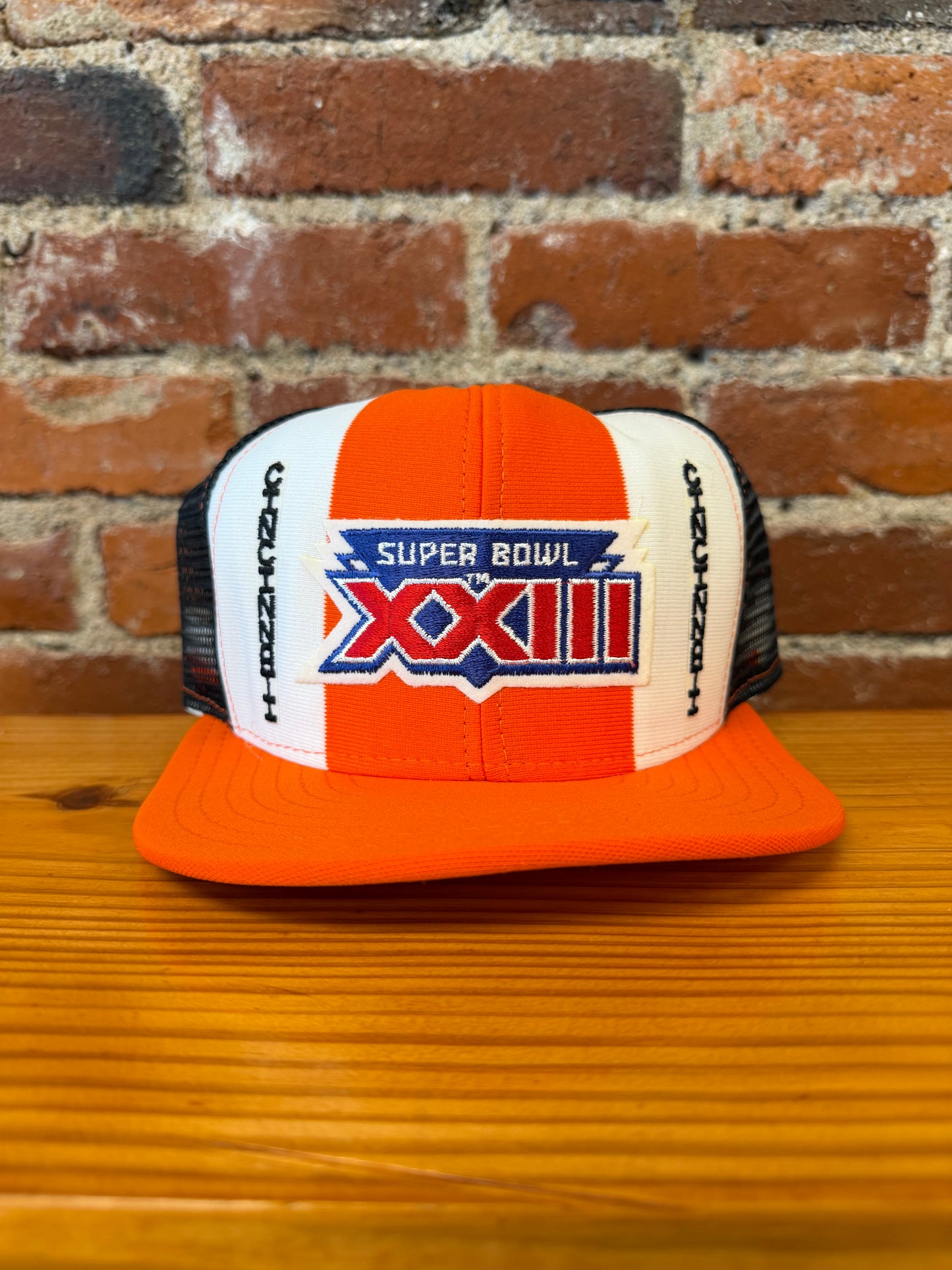 Vintage Super Bowl XXIII Cincinnati  AJD Lucky Stripes Trucker Hat - NEW