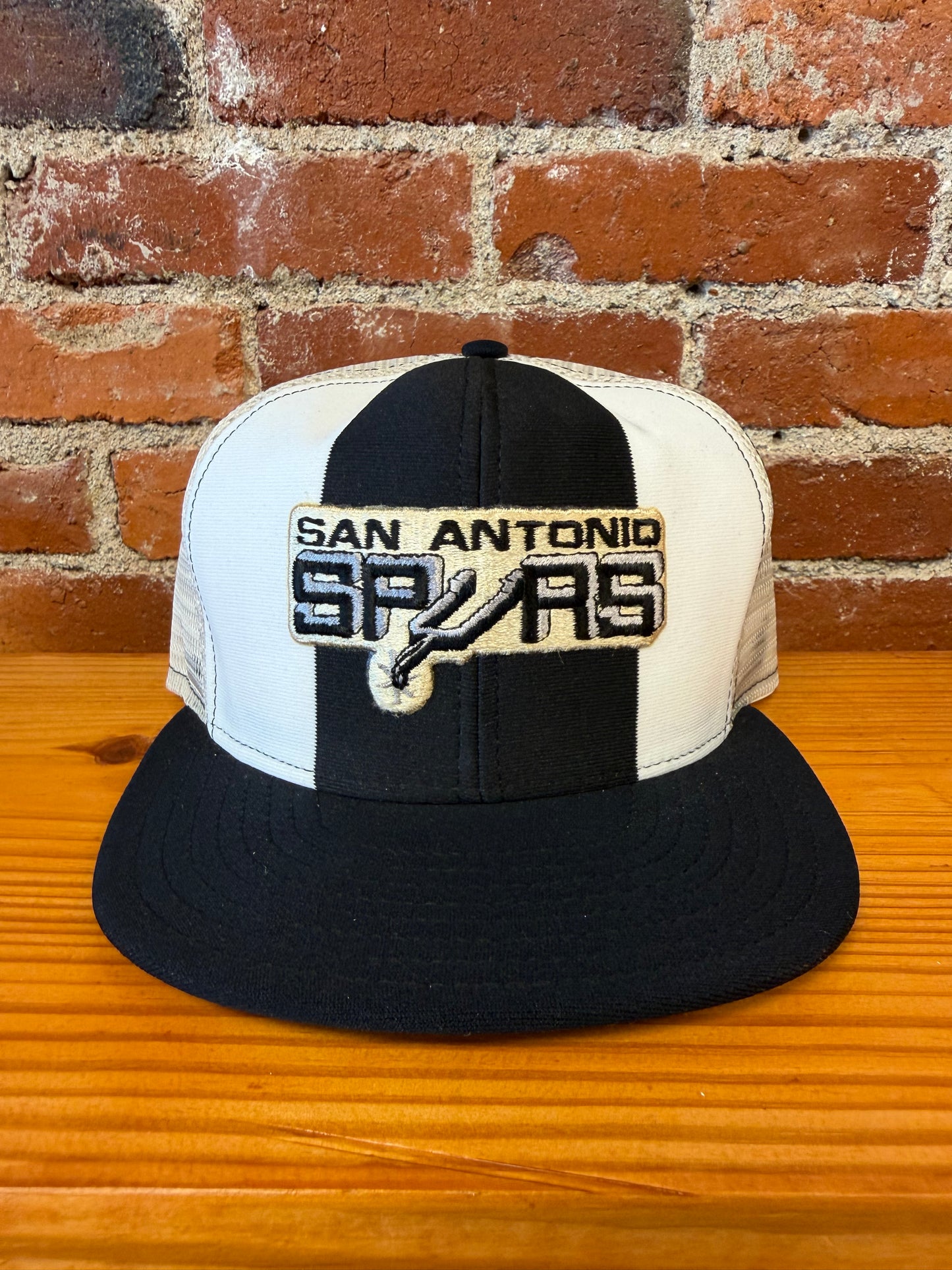 Vintage San Antonio Spurs AJD Lucky Stripes Trucker Hat - NEW