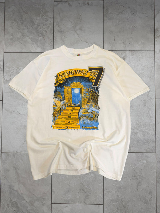 (XL) Vintage Y2K Steelers Stairway to Seven Graphic Tee
