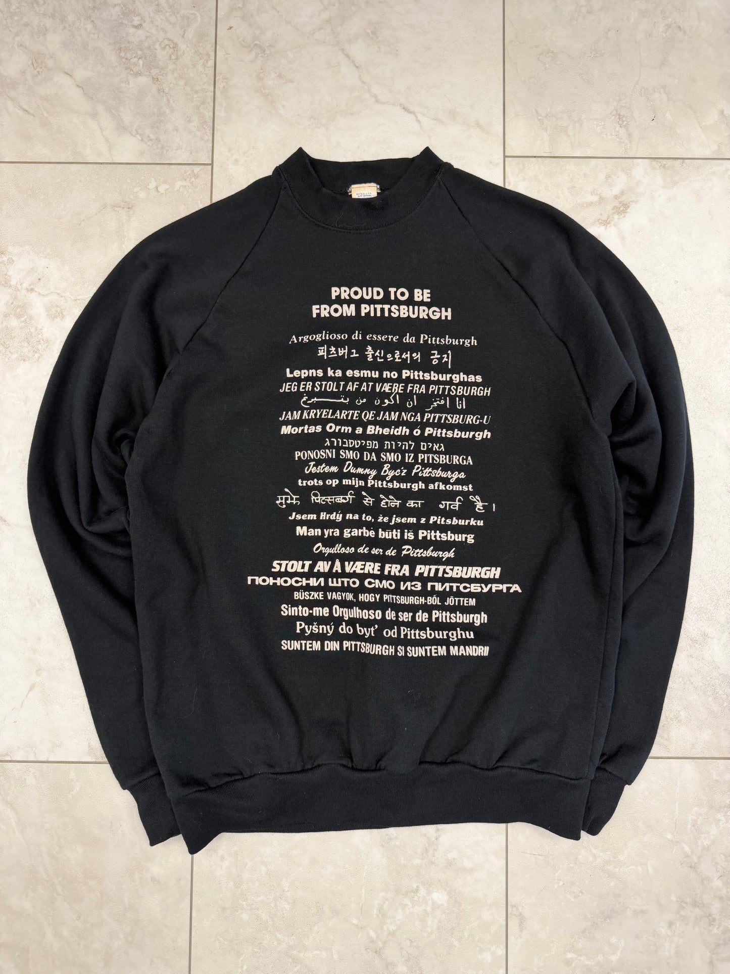 (M) 1986 Proud to be From Pittsburgh Script Crewneck