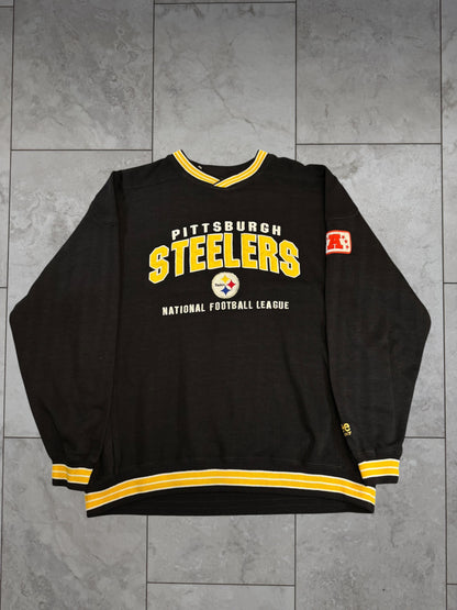 (XL) Vintage 90s Steelers Lee Arch Text Embroidered Crewneck