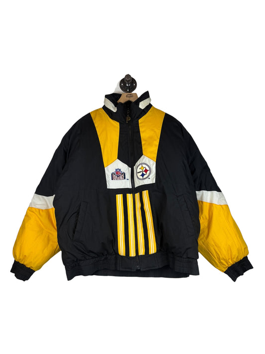 (XL) Vintage Steelers Pro Player REVERSABLE Full Zip Puffer Jacket