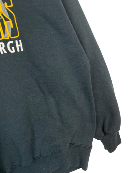 (L) Vintage Steelers Embroidered Jerzees Crewneck
