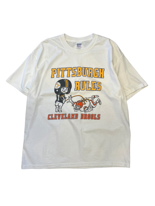 (XL) Vintage Pittsburgh Rules Cleveland Drools Tee