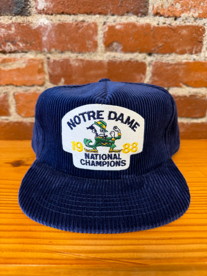 1988 Notre Dame National Champs Corduroy Hat - NEW
