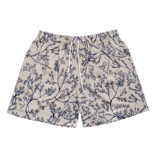 Manic Cream Leaf Shorts