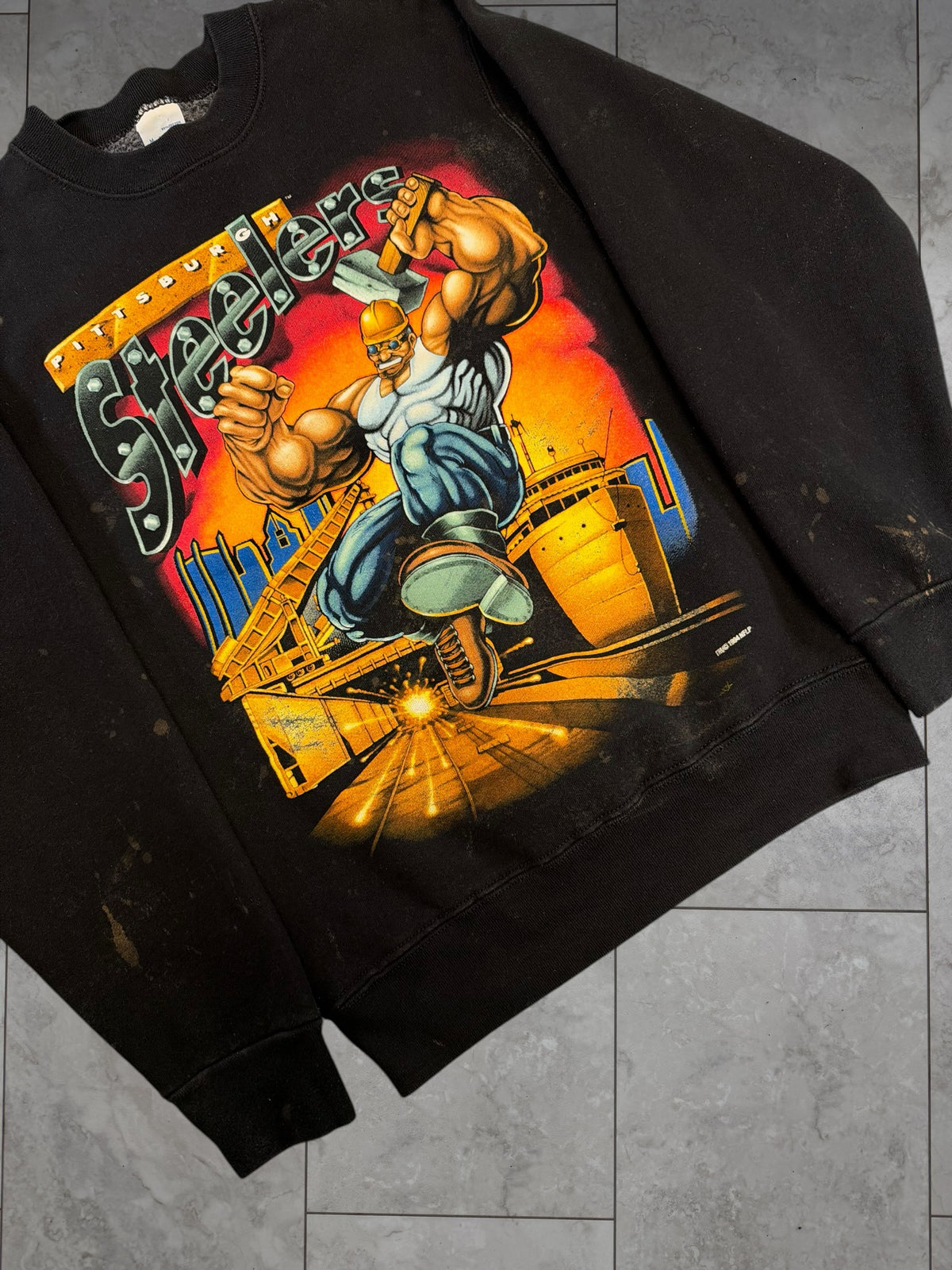 (M) 1994 Steelers Super Hero Salem Crewneck