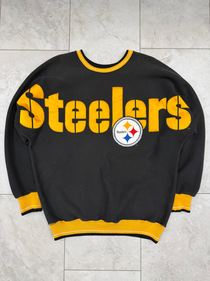 (M/L) Vintage 90’s Steelers Embroidered Legends Spellout Crewneck