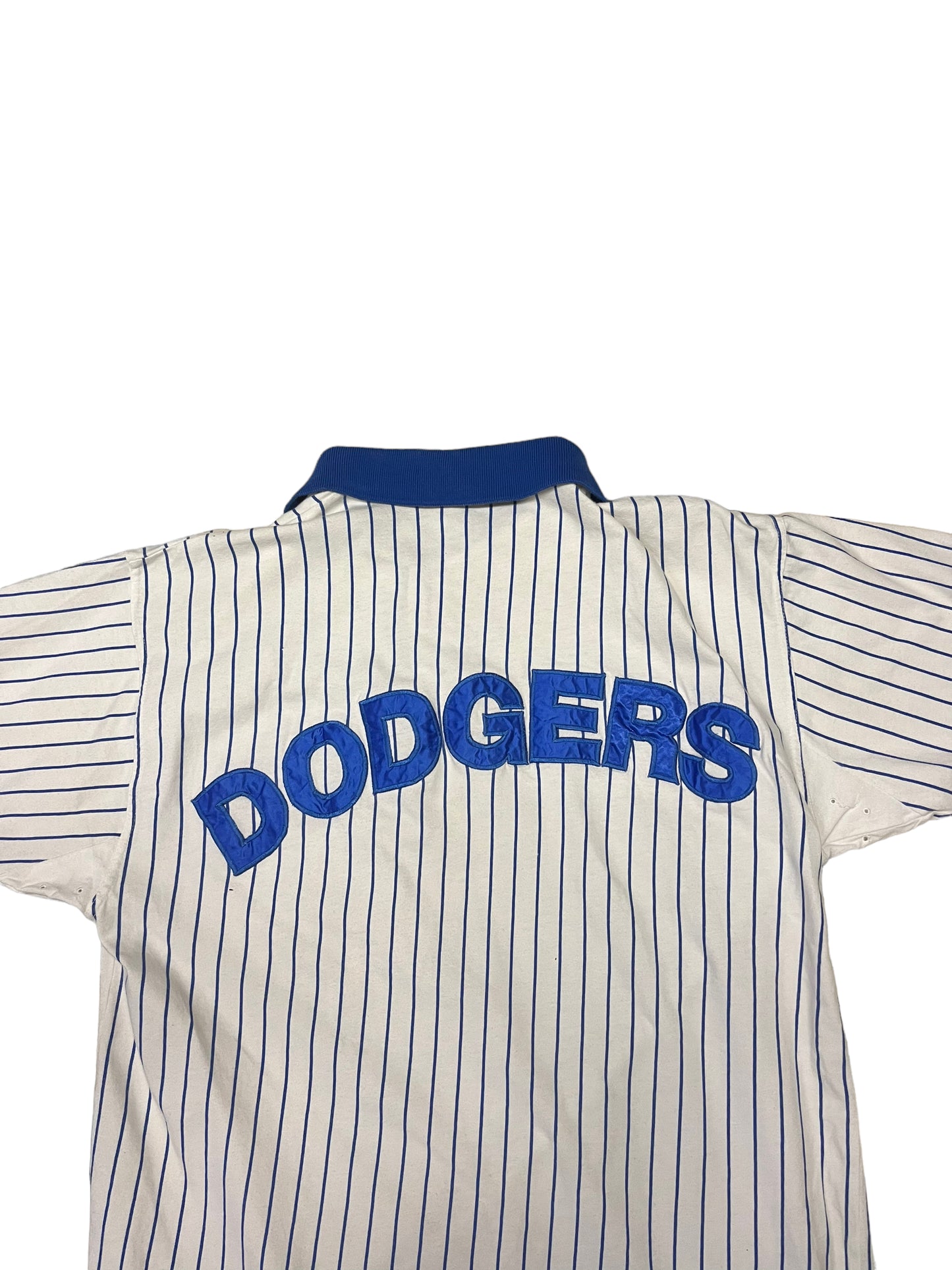 (L) Vintage L.A. Dodgers Striped Button Up Tee
