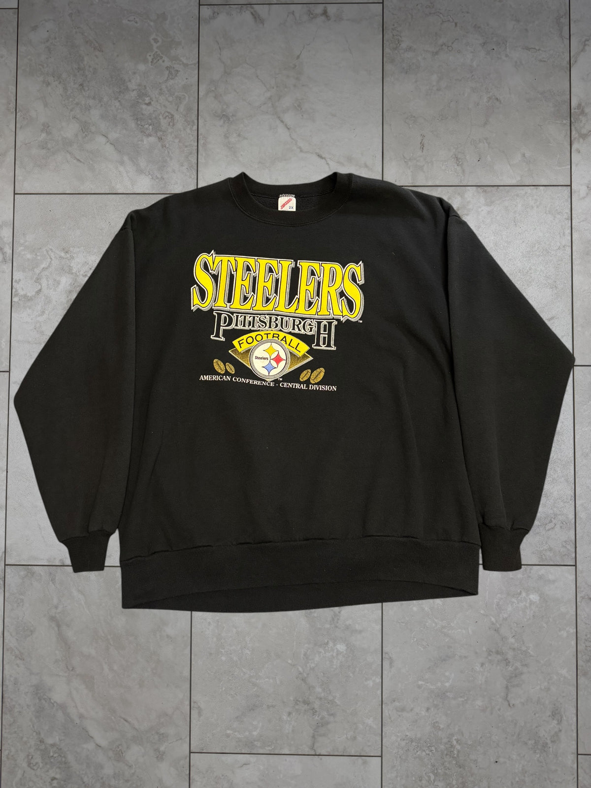 (XL/XXL) Vintage 90's Steelers AFC Central Division Crewneck