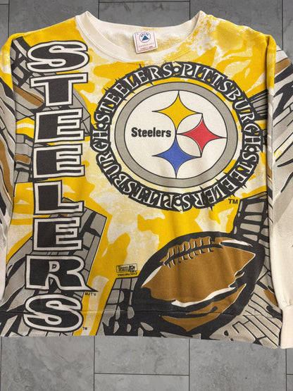 (S) 1994 Steelers Magic Johnson All Over Print Crewneck